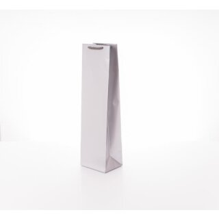 Luxus-Papiertragetasche Silber Glanz mit Kordel