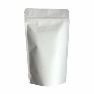 Doypack Kraftpapier Weiß mit Druckverschluss 250 ml