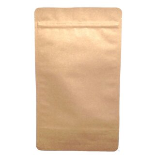 Standbodenbeutel Kraftpapier braun mit Druckverschluss mit Aluminium 250 ml
