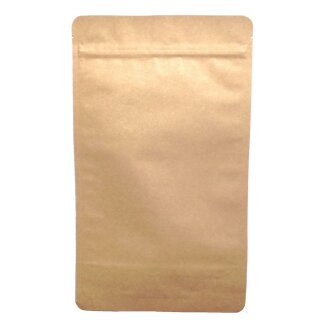 Doypack Kraftpapier braun mit Druckverschluss mit Aluminium 750 ml