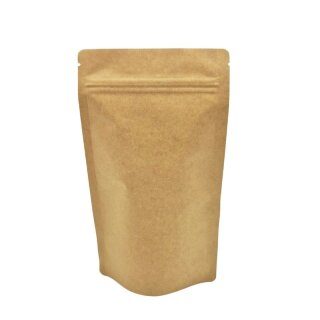 Standbodenbeutel Kraftpapier braun mit Druckverschluss mit Aluminium 2000 ml