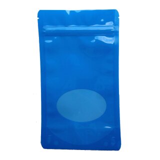 Doypack Blau mit Sichtfenster 250 ml