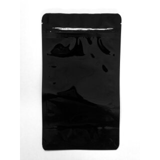 Standbodenbeutel mit Druckverschluss schwarz glänzend 750 ml