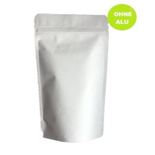 Standbodenbeutel ECO aus weißem Kraftpapier ohne Aluminium 750 ml