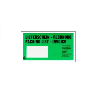Lieferscheintaschen Lieferschein/Rechnung 235 x 130 mm GRÜN