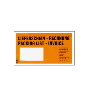 Lieferscheintaschen Lieferschein/Rechnung 235 x 130 mm ORANGE