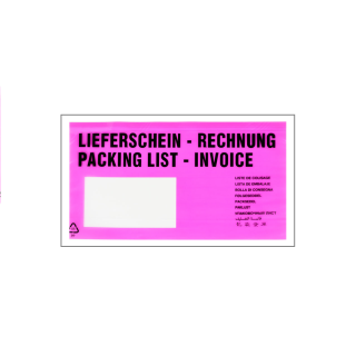 Lieferscheintaschen Lieferschein/Rechnung 235 x 130 mm PINK