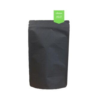 Doypack Kraftpapier schwarz ECO mit Druckverschluss 100 ml