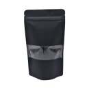 Standbodenbeutel Kraftpapier schwarz mit Druckverschluss...