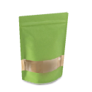 Standbodenbeutel Kraftpapier grün mit...