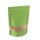 Doypack Kraftpapier grün mit Druckverschluss & Fensterstreifen 750 ml