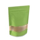 Doypack Kraftpapier grün mit Druckverschluss &...