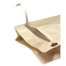 Boxpouches Flachbodenbeutel Kraftpapier braun mit Frontzipper für ca. 2000g