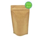 Standbodenbeutel ECO Kraftpapier braun mit Druckverschluss ohne Aluminium 250 ml