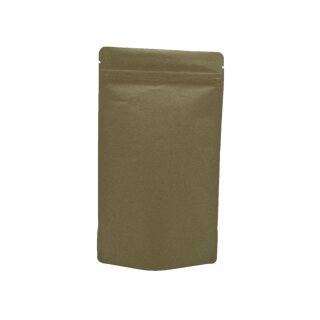 PLA Doypack Kraftpapier braun mit Druckverschluss 250ml