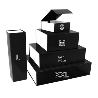 Magnetboxen schwarz-weiß glänzend XL