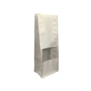 Boxpouches Flachbodenbeutel Kraftpapier weiß mit Fenster