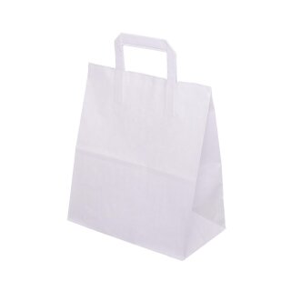 Papiertragetasche Weiß mit Flachhenkel 320 x 120 x 400 mm