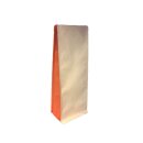 Boxpouches Flachbodenbeutel Kraftpapier Braun / Orange