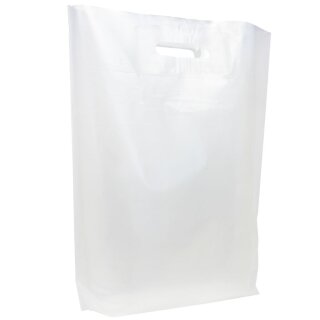 LDPE DKT Tragetaschen weiß 55 x 50 + 4/4 cm 60 µ