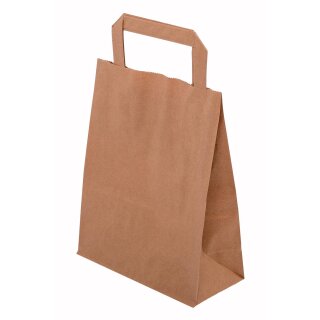 Papiertragetasche Eco Braun mit Flachhenkel 180 x 80 x 220 mm