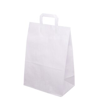 Papiertragetasche Weiß mit Flachhenkel 320 x 160 x 390 mm